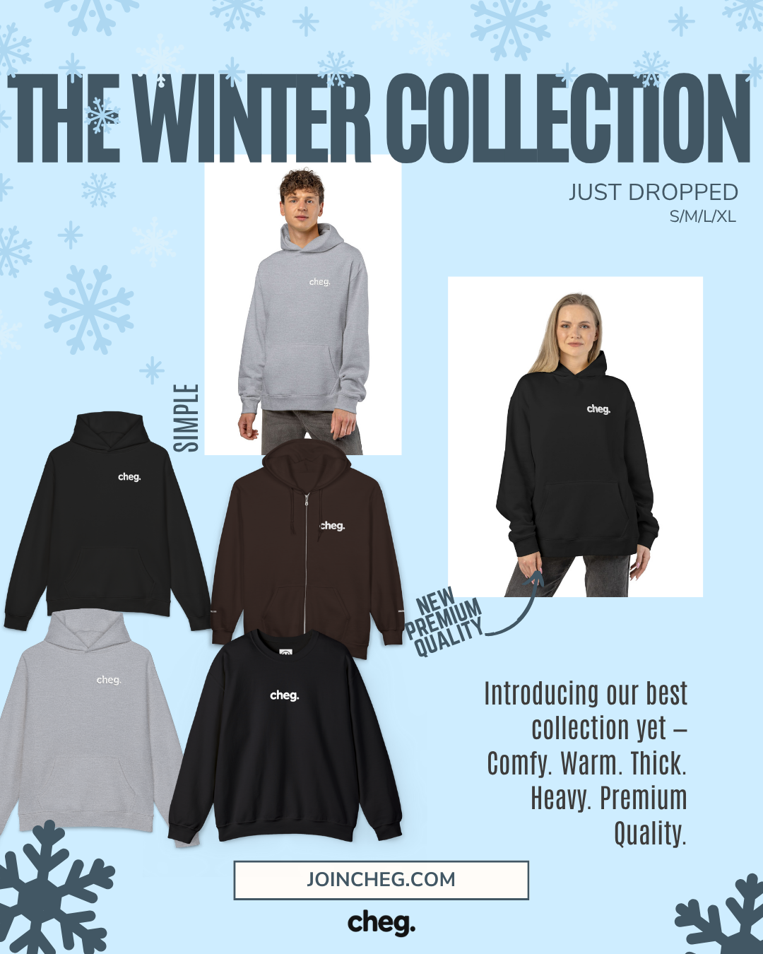 Relaxed Powder Grey cheg. hoodie