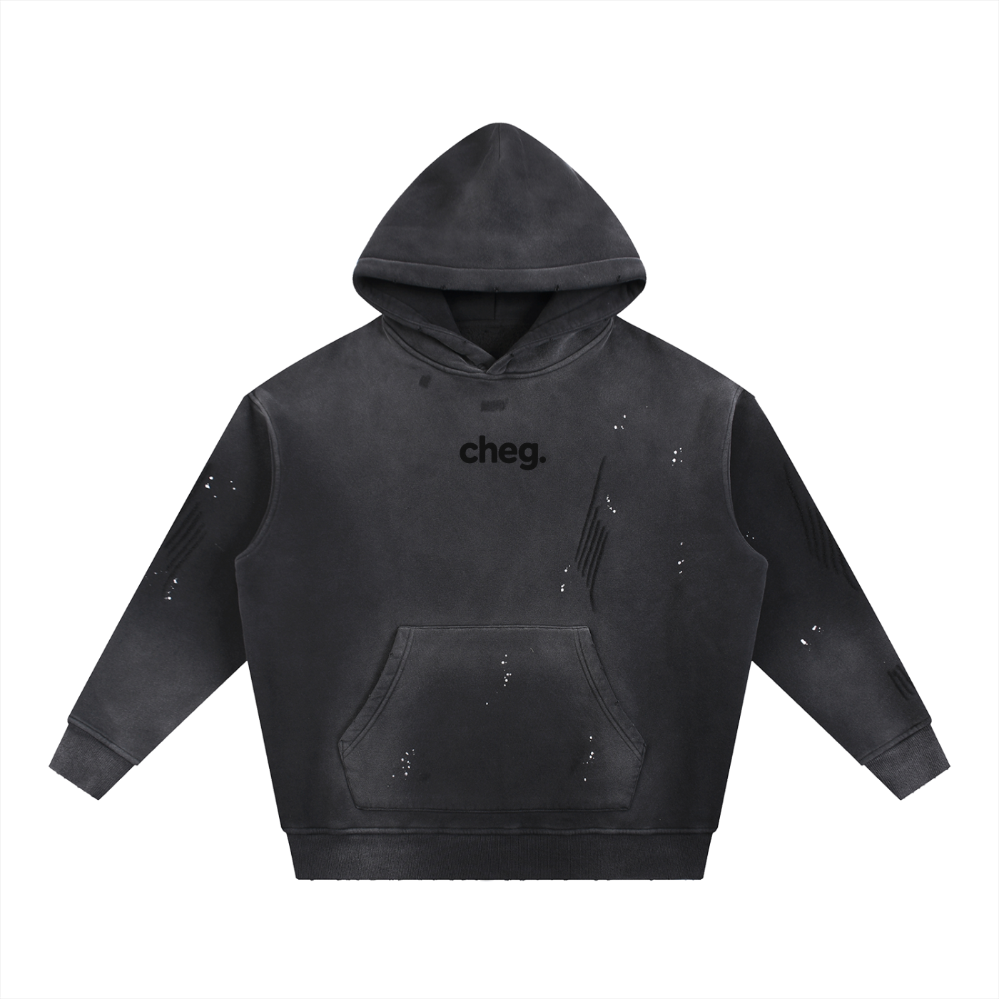 Core Black Washed Cheg. Hoodie