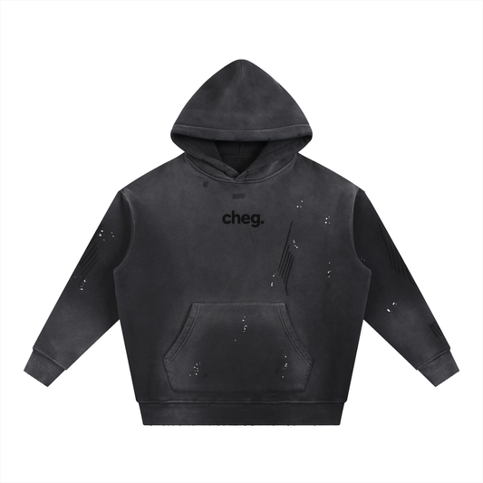 Core Black Washed Cheg. Hoodie
